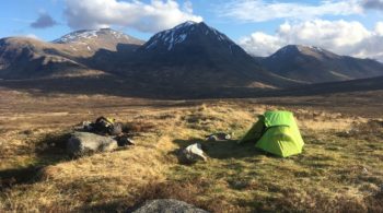 Tente de trek Aravis 1 de Coleman en bivouac en Ecosse, Glencoe