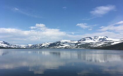 Paysage en Laponie en Norvège pendant un trek