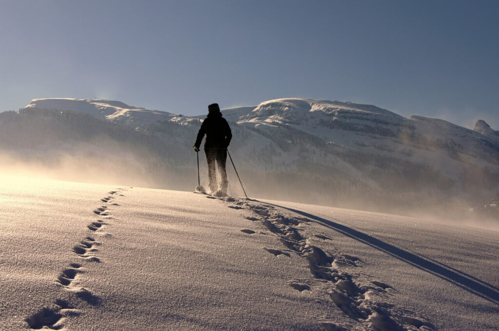 trekking dans la neige